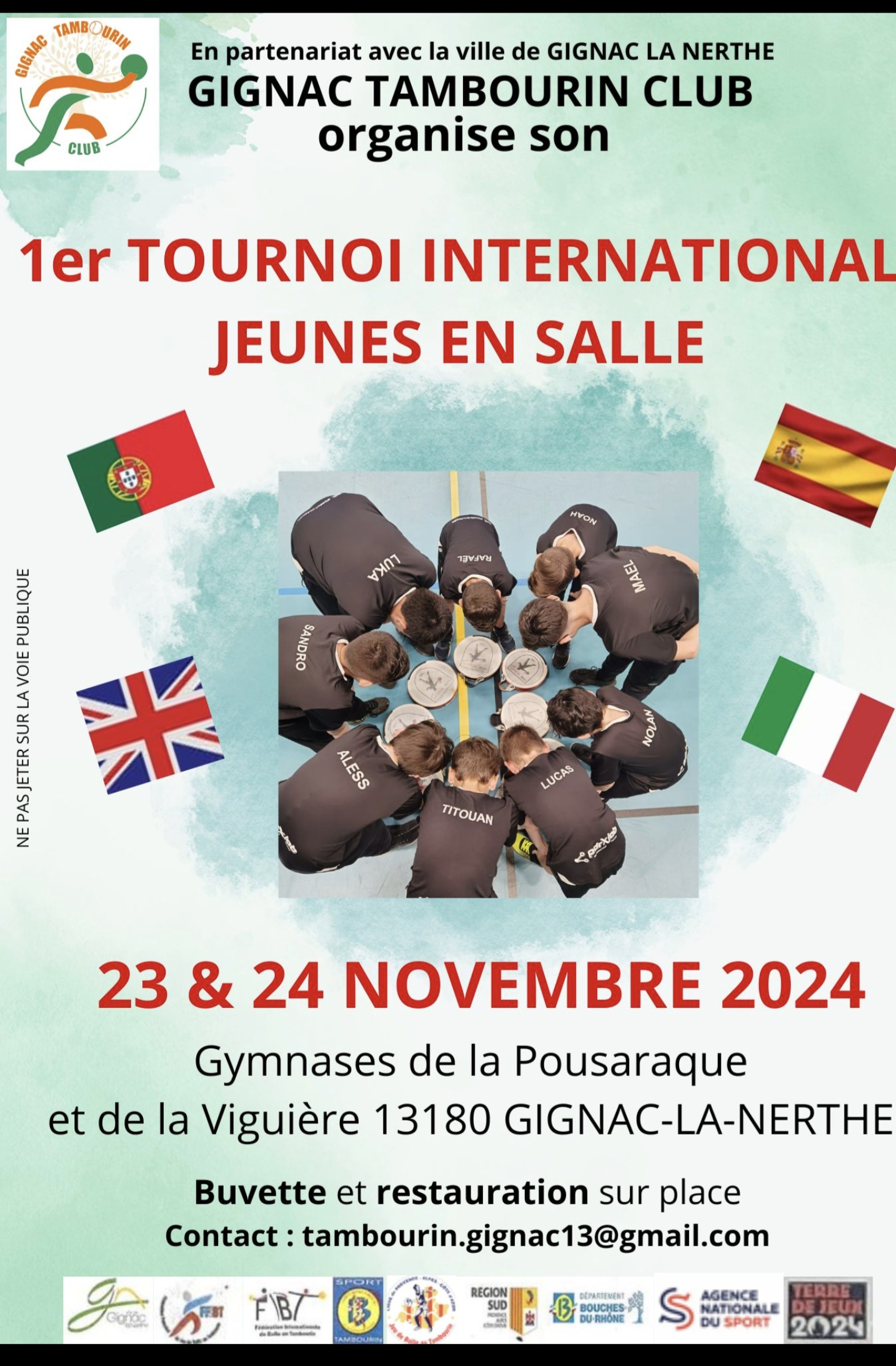 TAMBOURIN – 1er TOURNOI INTERNATIONAL JEUNES