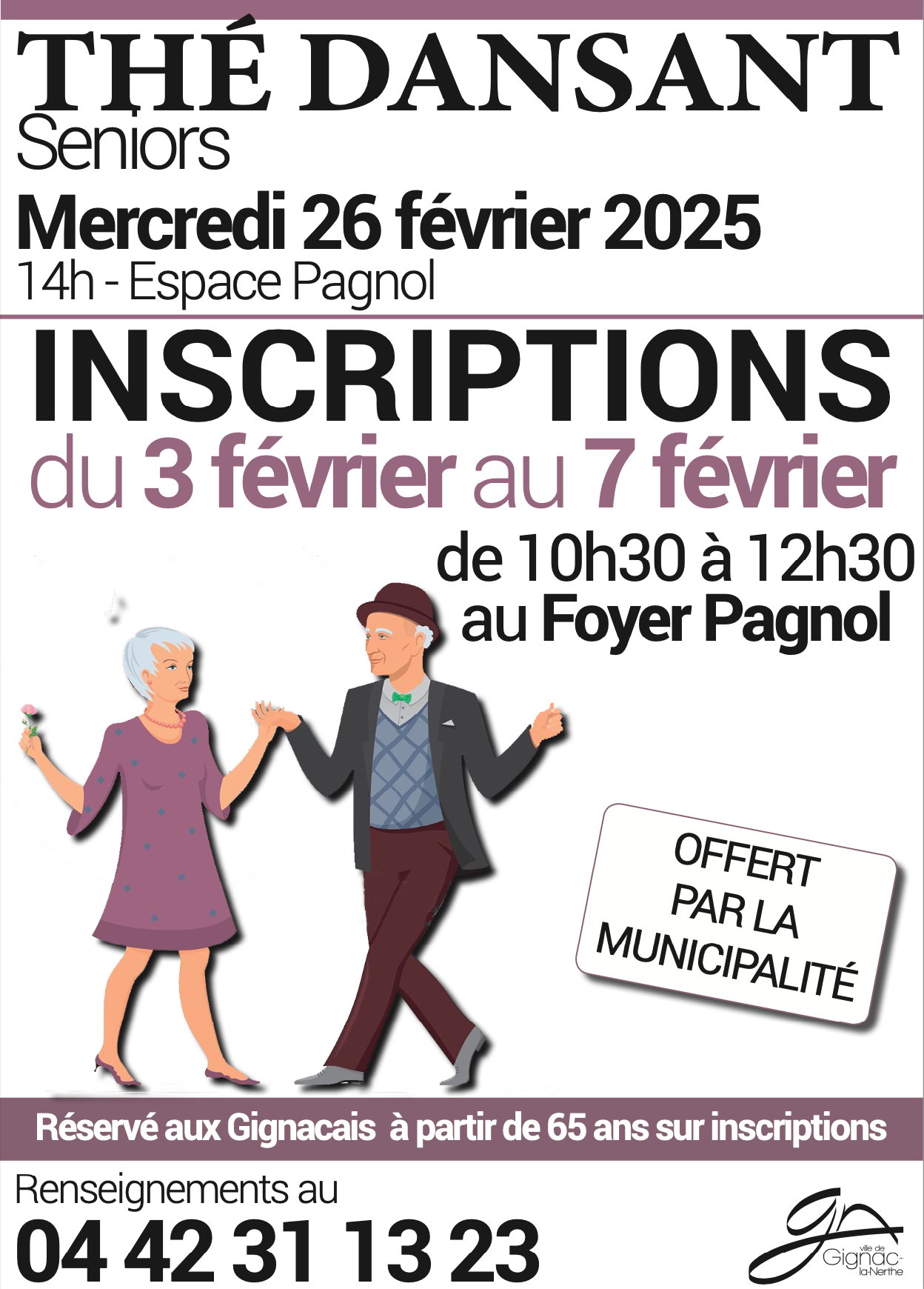 INSCRIPTIONS AU THÉ DANSANT SENIORS