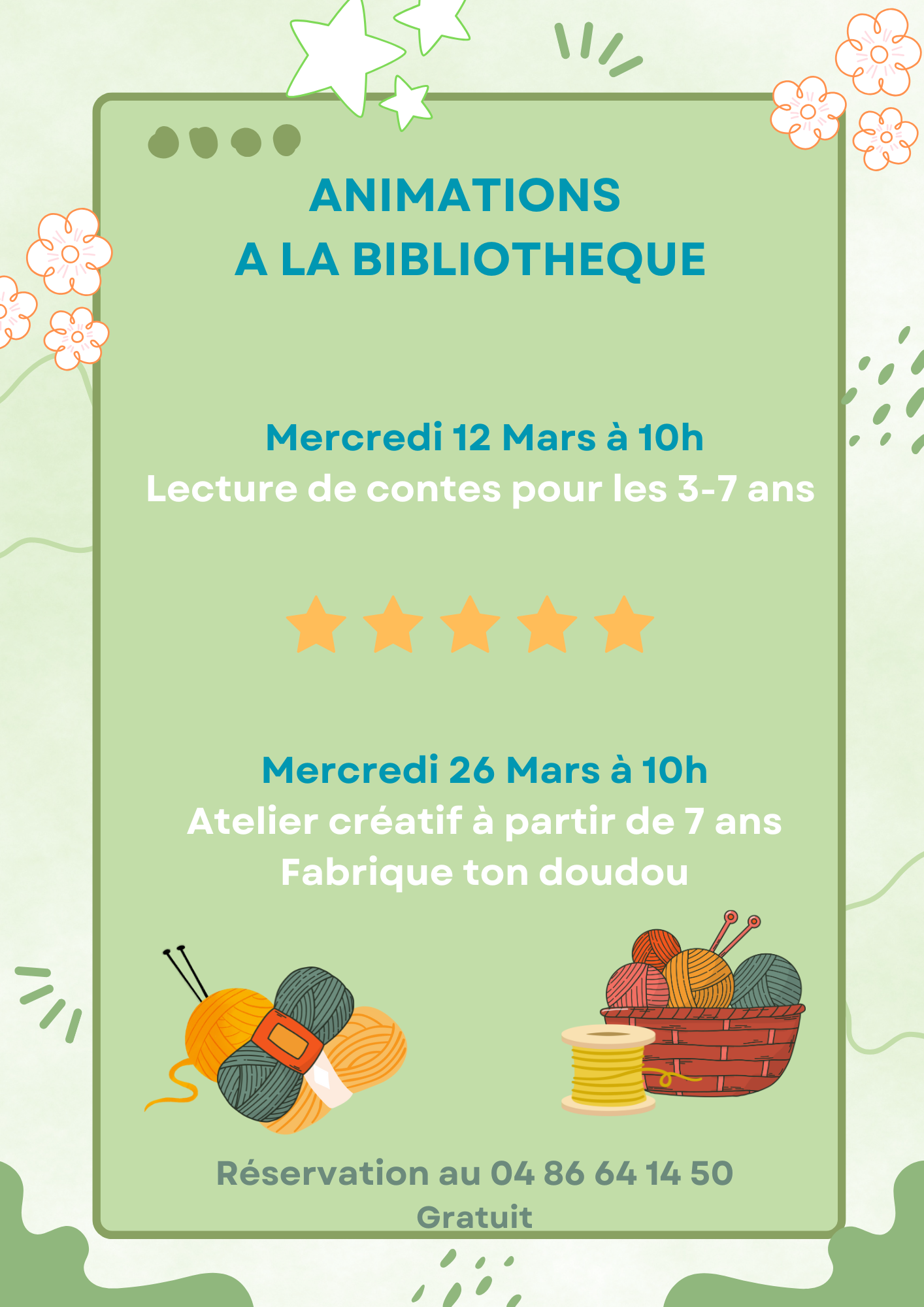 ANIMATIONS A LA BIBLIOTHÈQUE